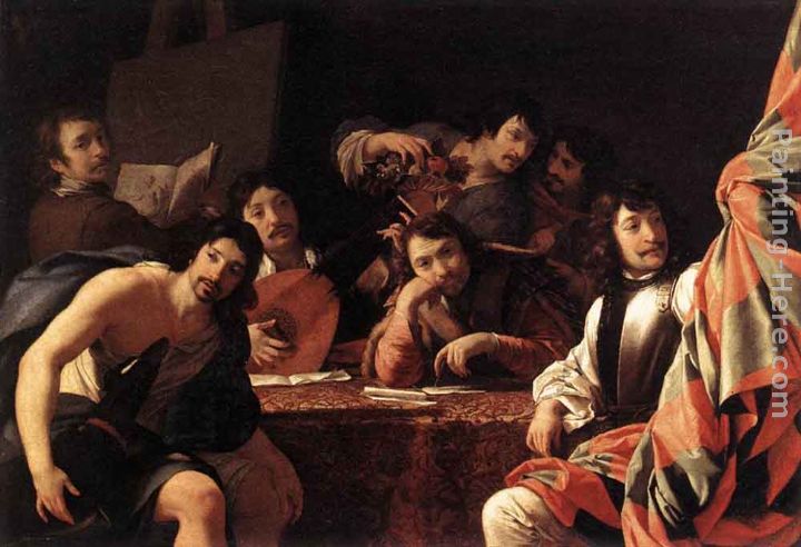 A Gathering of Friends painting - Eustache Le Sueur A Gathering of Friends art painting A Gathering of Friends painting - Eustache Le Sueur A Gathering of Friends art painting